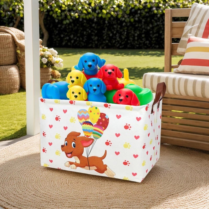 SETAMA Large Easter Basket for Empty Kid Rectangular Cute Easter Gift Storage Basket Bunny Eggs Décor (Dog) - Image 5