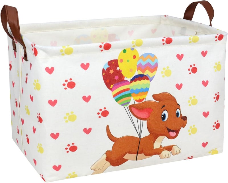 SETAMA Large Easter Basket for Empty Kid Rectangular Cute Easter Gift Storage Basket Bunny Eggs Décor (Dog) - Image 1