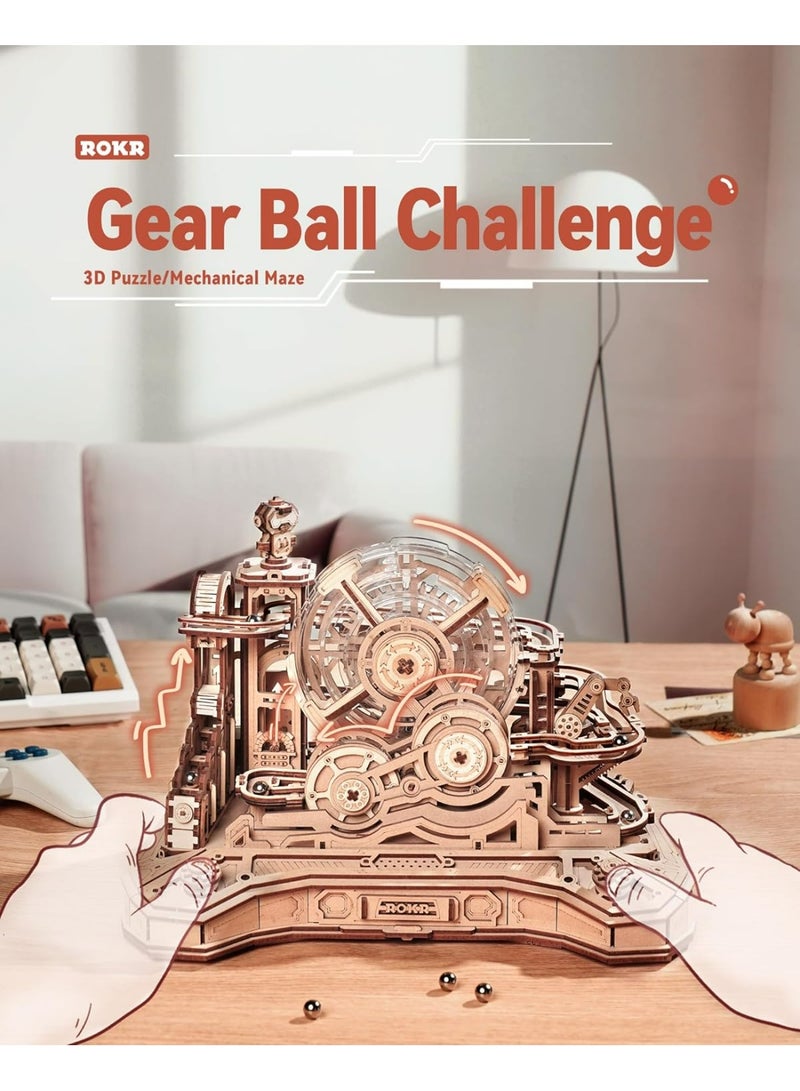 روبوتايم تحدي كرة التروس ثلاثية الأبعاد من ROBOTIME ROKR، لغز خشبي EGC01 - Image 4