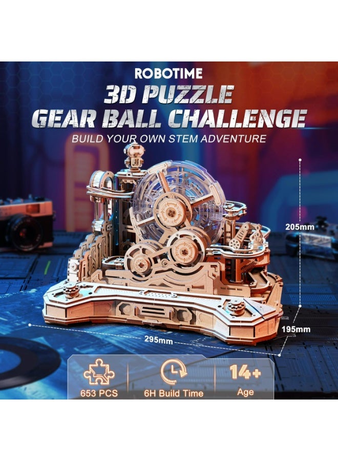 روبوتايم تحدي كرة التروس ثلاثية الأبعاد من ROBOTIME ROKR، لغز خشبي EGC01 - Image 2