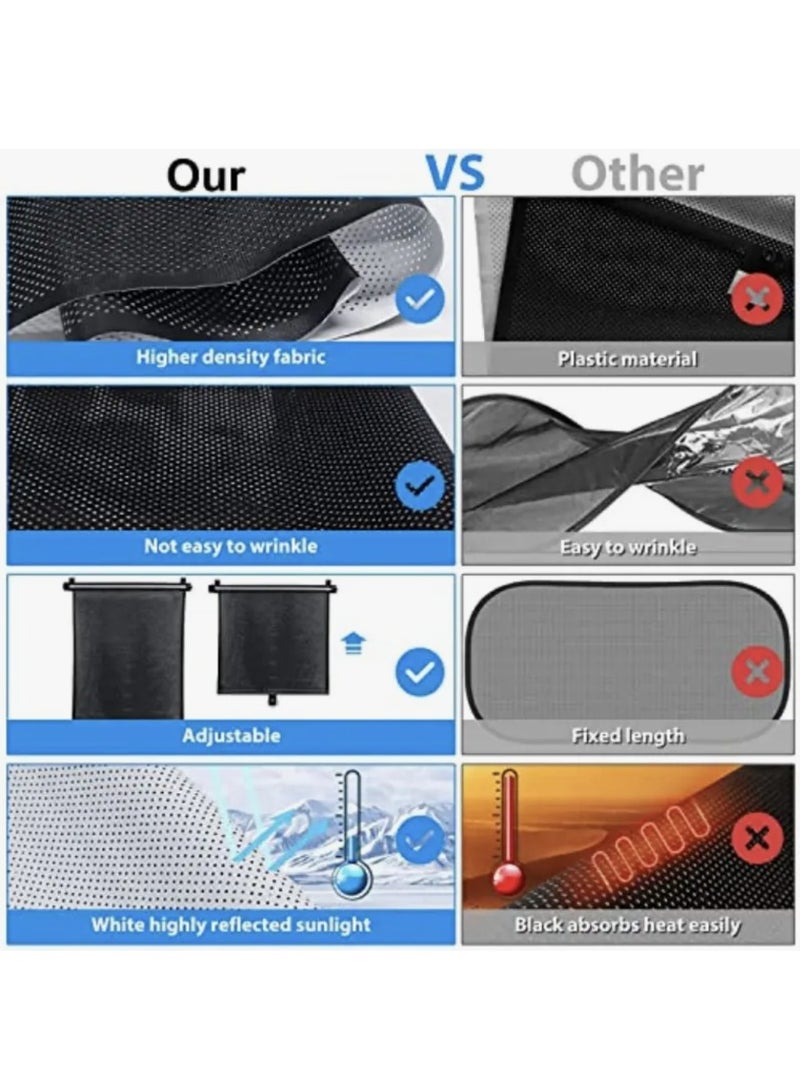 2 PCS Car Side Window Sunshade,Retractable Car Roller Sunshade for Kids,Helps Block Sun Glare and Heat - Image 4