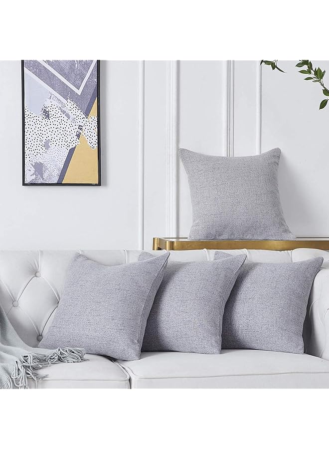 erorex Soft Linen Decorative Solid Filled Cushion 40X40 Light Grey - Image 4