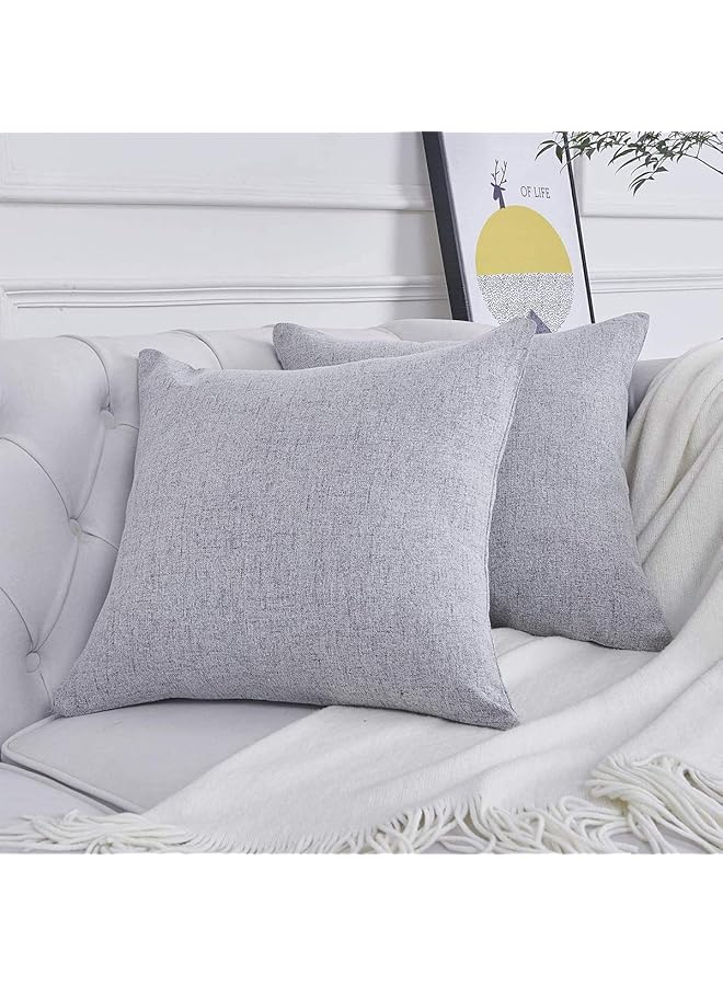 erorex Soft Linen Decorative Solid Filled Cushion 40X40 Light Grey - Image 2