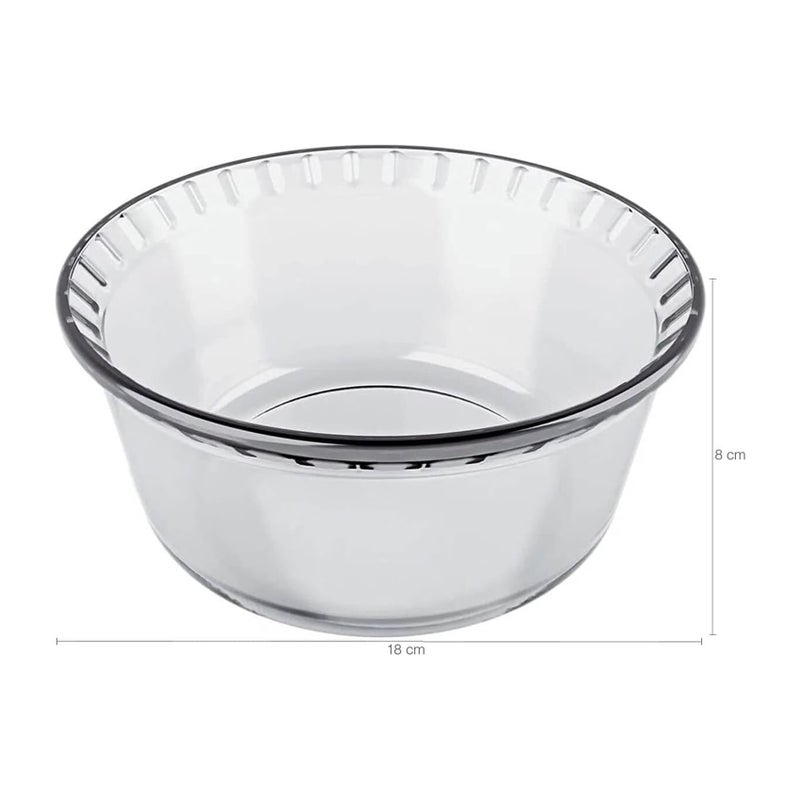 Marinex Medium Glass Soufflé Dish 1.4L – Durable Heat-Resistant Bakeware - Transparent - Image 1