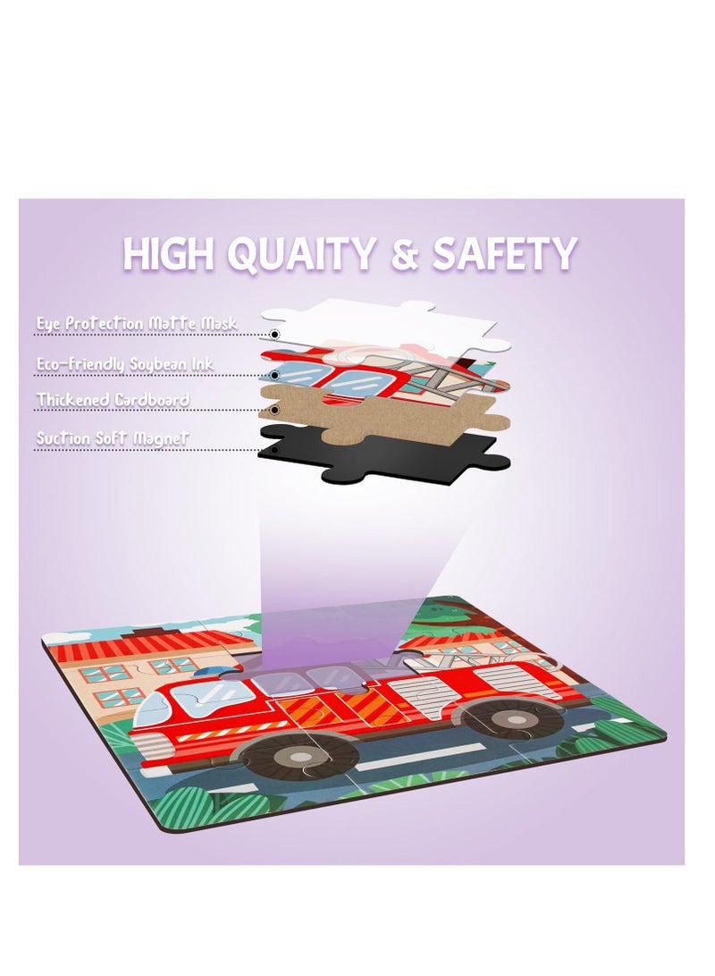 Magnetic Puzzles for Kids, Toddler Animals Car Activities Jigsaw Puzzle Book, Montessori Preschool Learning Toy, Travel Toys for Road Trip for Boys and Girls - Image 2