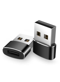 2 Piece USB Male to Type C Female Adapter, Type C to USB A Charger Cable Converter Fast Charging and Data Transfer