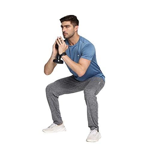 Van Heusen Performance Men Regular Fit Mid Rise Trackpants - Polyester Spandex - Swift Dry, High Stretch, Zipper Pocket_51045_Grey Melange_M - Image 4
