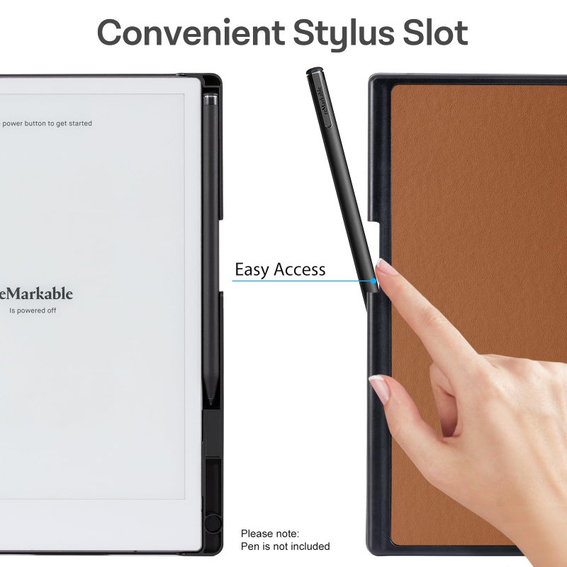 CoBak Case for Remarkable 2 Tablet - Lightweight and Hard Back Shell Protective Book Folio Cover with Built-in Pen Holder - Only for 10.3" 2020 Released (Earth Tone) - Image 3