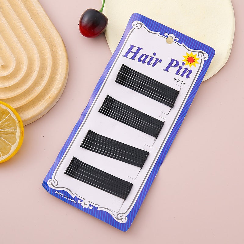 Generic Korean Style Versatile Black Hair Clips Small Fine Metal Hair Pins Steel Wire Edge Clips Wholesale Womens Hair Accessories Large tablet (pack of 36) 