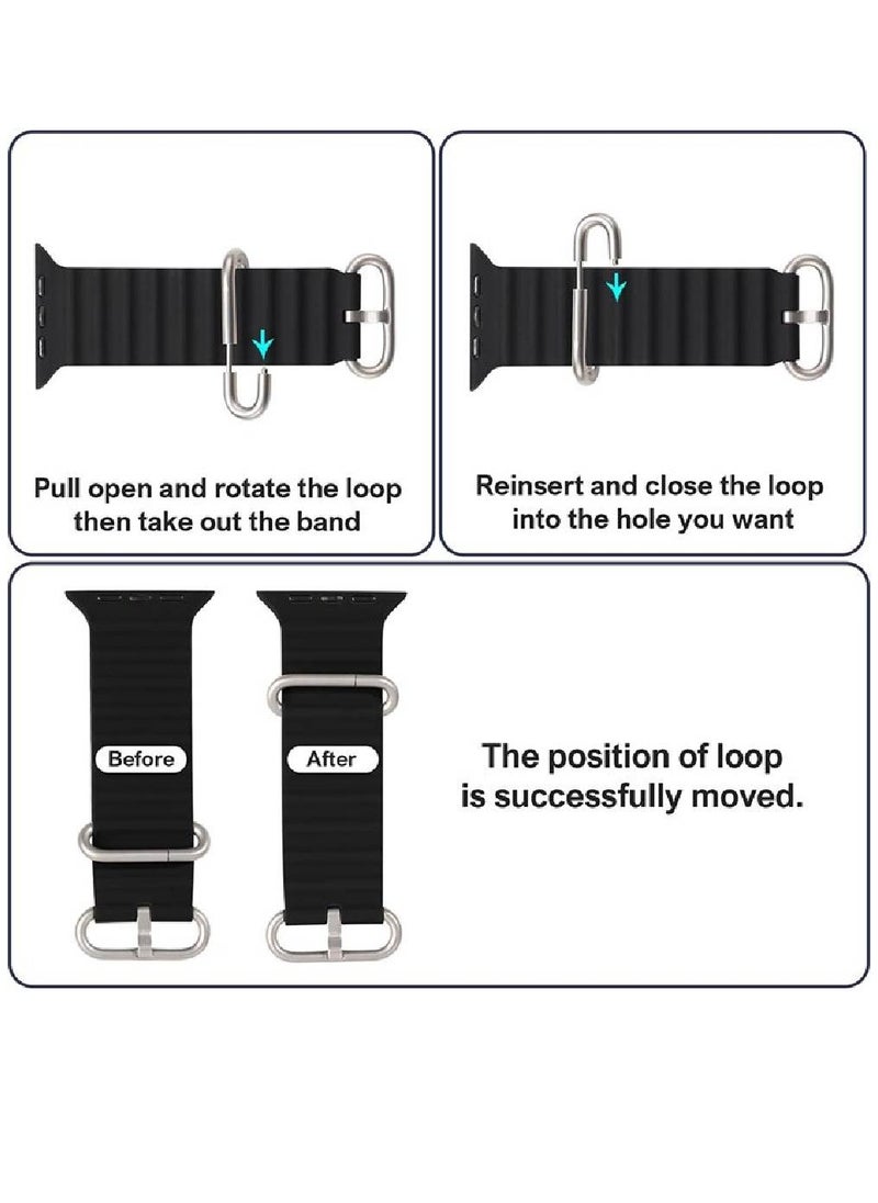 GENNEXT - 6 Pack Replacement Adjustable Silicone Ocean Sport Band Compatible With Apple Watch Series 8/7/SE/6/5//4/3/2/1 Ultra Watch 49mm | Ultra Watch 2 | 45mm 44mm 42mm - Image 1