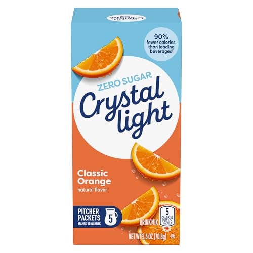 Crystal Light Classic Orange with Vitamin C Calcium Drink Mix 20 Pitcher Packets 4 Canisters of 5 - Image 3