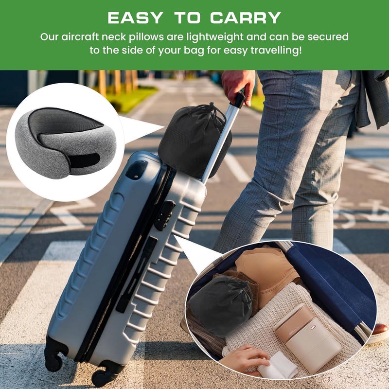 Badink Travel Pillow Neck Travel Pillow Memory Foam Neck Travel Pillow for Airplane Sleeping Neck SupportA Versatile and Exquisite Neck Pillow Gray - Image 3