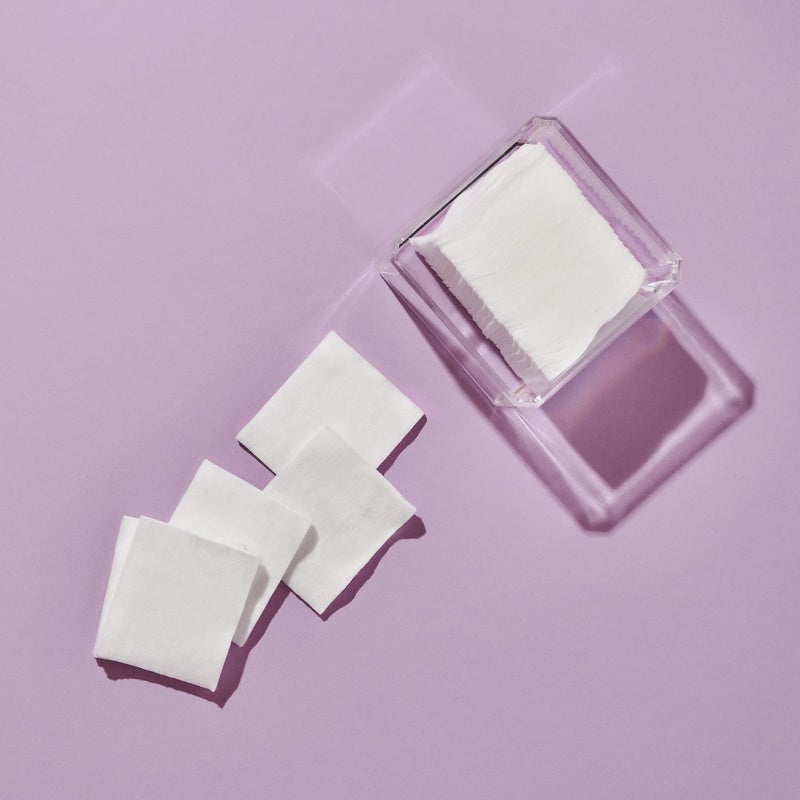 Diane Multi-Layer Cotton Facial Square Pads, 100 count, 100% Pure Cotton, Hypoallergenic, Biodegradable, Strong and Durable Makeup and Nail Polish Removal Wipes - Image 4