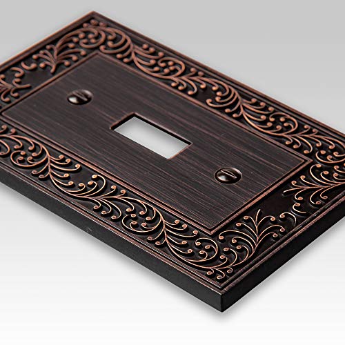Amerelle 43RRVB English Garden Wallplate, 2 Rocker, Cast Metal, Aged Bronze, 1-Pack - Image 2