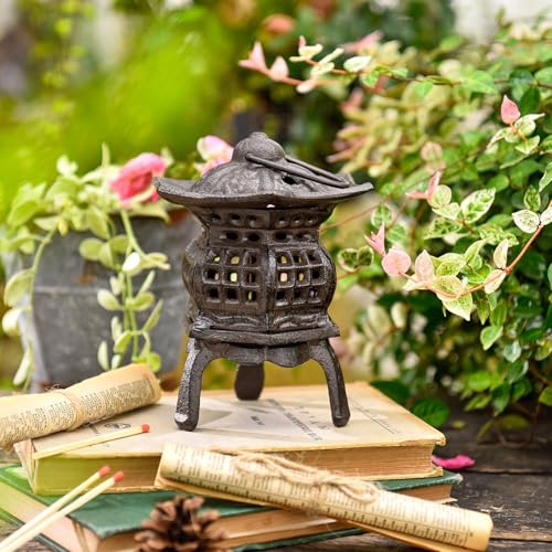 Sungmor Cast Iron Candle Holder Decorative Garden Hanging Lantern Vintage Tabletop Tealight Candle Holder Home Porch Patio Decor Candle Stand for Votive Candle Flameless Candle - Image 3