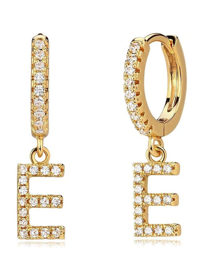 Mevecco - 、Women Huggie Hoop Earrings Gold Initial A-Z Dangle Drop Cubic Zirconia 14K Gold Filled Small Simple Hypoallergenic Personalized Jewelry - 26 Letters - Image 1