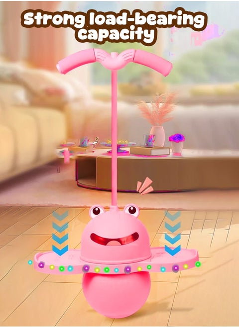 Multifunctional Pogo Jumper Stick with Handle and Balance Jumping Board, Safe Fun Bouncing Ball for Kids, Perfect for Improving Balance and Coordination Skills, 38*80CM