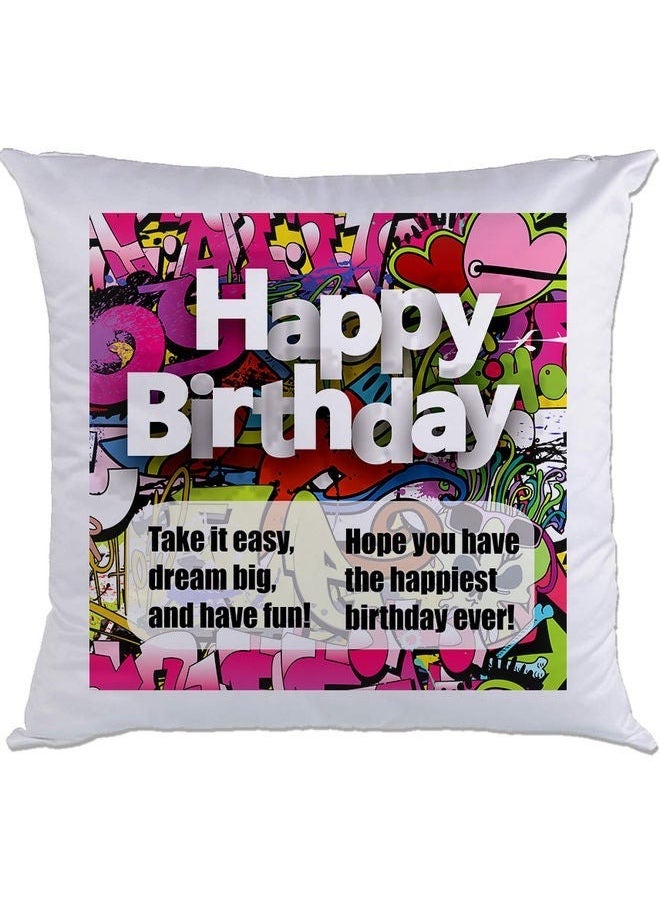 إيه إم سي ديزاين إيه إم سي ديزاين "وسادة مطبوع عليها عبارة "Happy Birthday" متعدد الألوان 40x40سم 