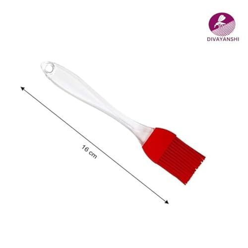 Divayanshi Flat Pastry Brush | Multi-Purpose Silicone Durable Easy Use | Oil Cooking Brush for Grilling, Tandoor, Cooking, Baking, BBQ | Brush for Cooking | Cooking Tools | Multicolor - Pack of 2 - Image 3