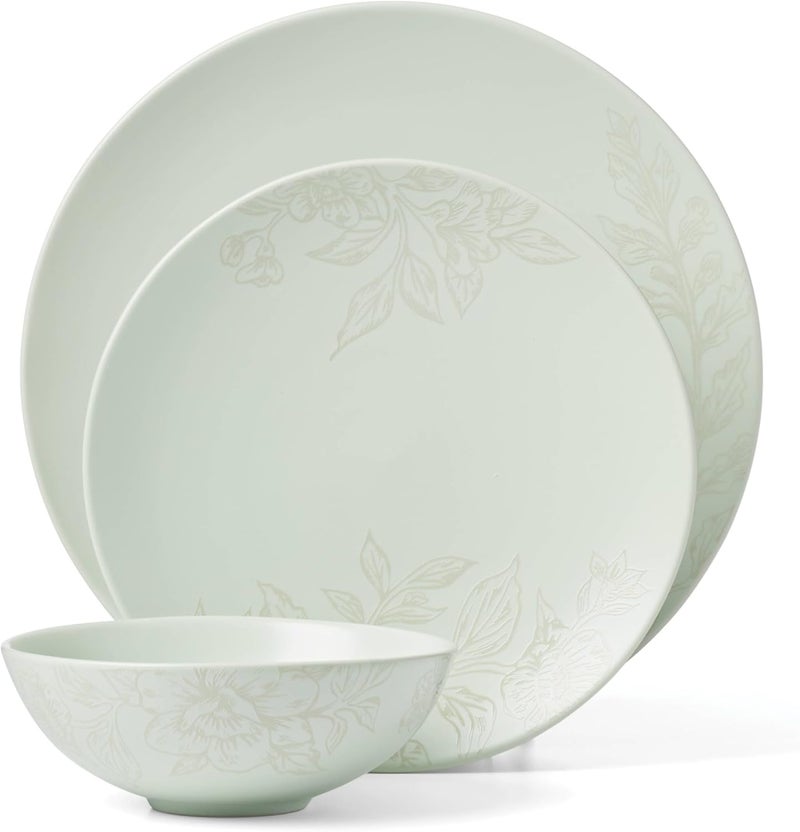 Oneida 897395 Roseto 12Piece Dinnerware Set Soft Sage - Image 2