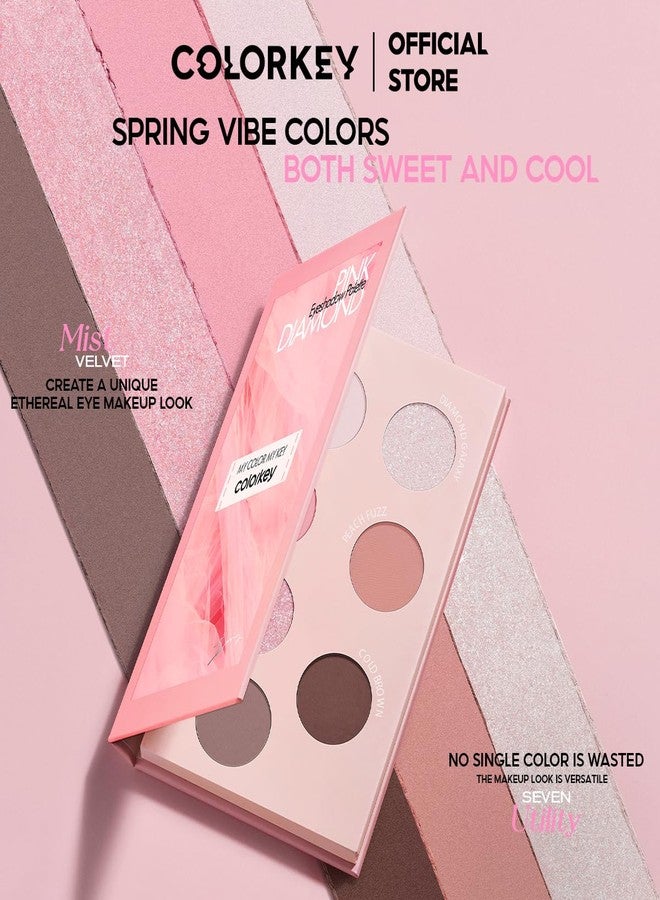 COLORKEY Pink Diamond 7-Color Eyeshadow Palette, Matte & Shimmer, Multi-Use, Long-Lasting, Non-Fallout, High Pigment, Easy to Blend - Image 2