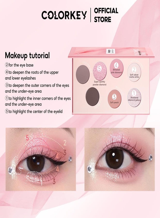 COLORKEY Pink Diamond 7-Color Eyeshadow Palette, Matte & Shimmer, Multi-Use, Long-Lasting, Non-Fallout, High Pigment, Easy to Blend - Image 4