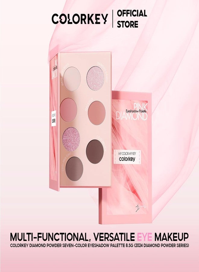 COLORKEY Pink Diamond 7-Color Eyeshadow Palette, Matte & Shimmer, Multi-Use, Long-Lasting, Non-Fallout, High Pigment, Easy to Blend - Image 3