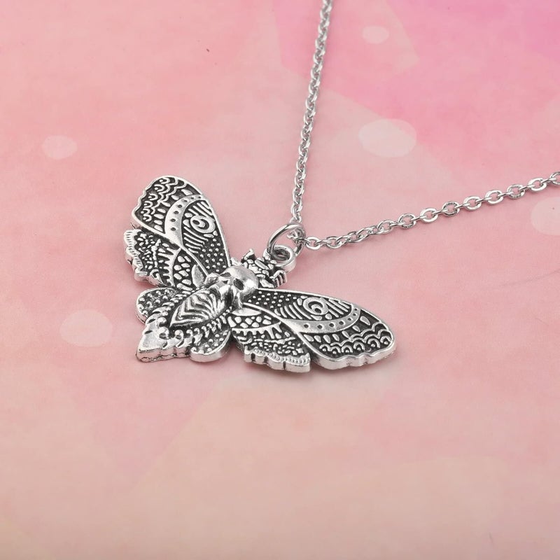 AKTAP Lna Moth Necklace Death Head Moths Necklace Insect Jewelry Gothic Necklace Gift for Women - Image 3