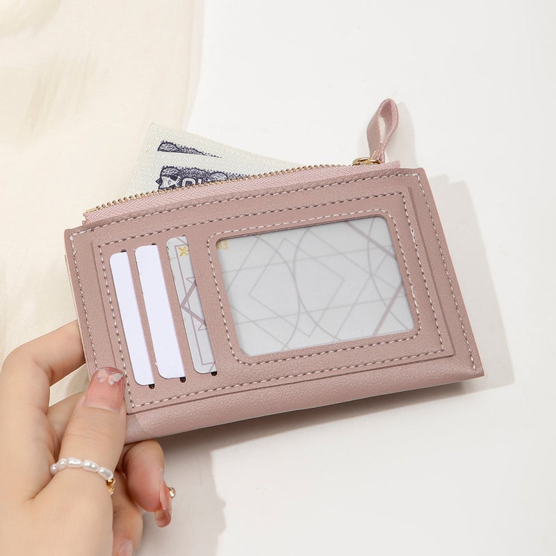 Multifunctional Solid Color PU Leather Wallet, RFID Blocking Design Portable Daily Storage Purse for Cards Cash Coin Business Use - Image 3