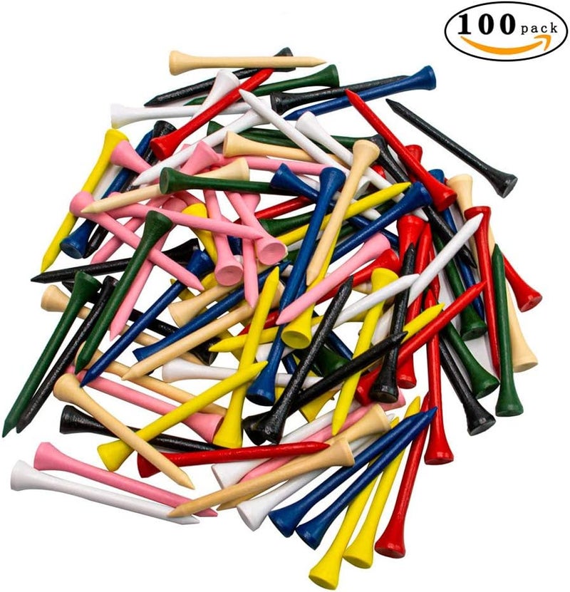 THIODOON Golf Tees Professional Natural Wood Golf Tees Pack of 100, Golfing Tees Multiple Colors Size 3-1/4 inch, 2-3/4 inch or 2-1/8 inch, Tall Golf Tees Bulk Reduce Side Spin and Friction - Image 2