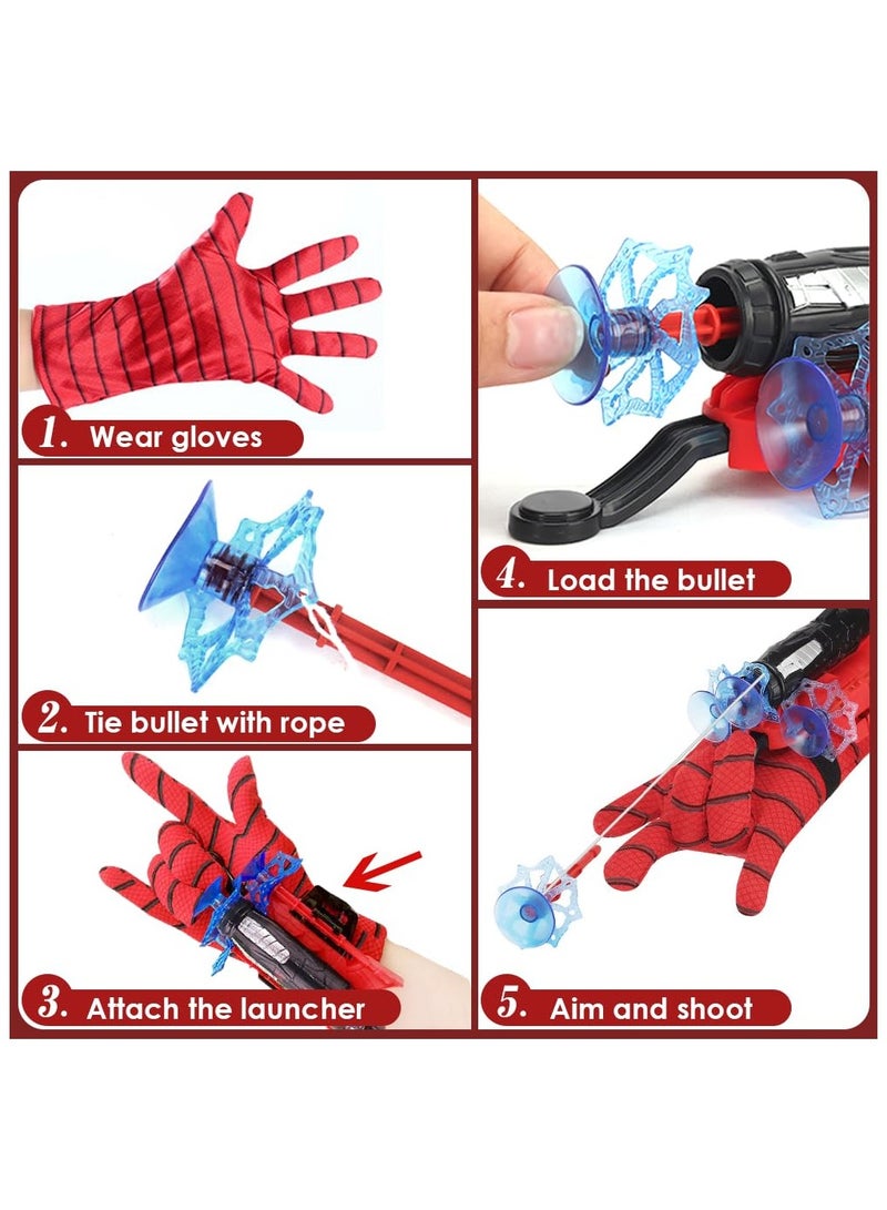 2 Set Spider Web Shooter, Superheroes Wrist Launcher Toy, Funny Children Educational Toys, Spider Gloves Man Cosplay Gift for Kids - Image 4