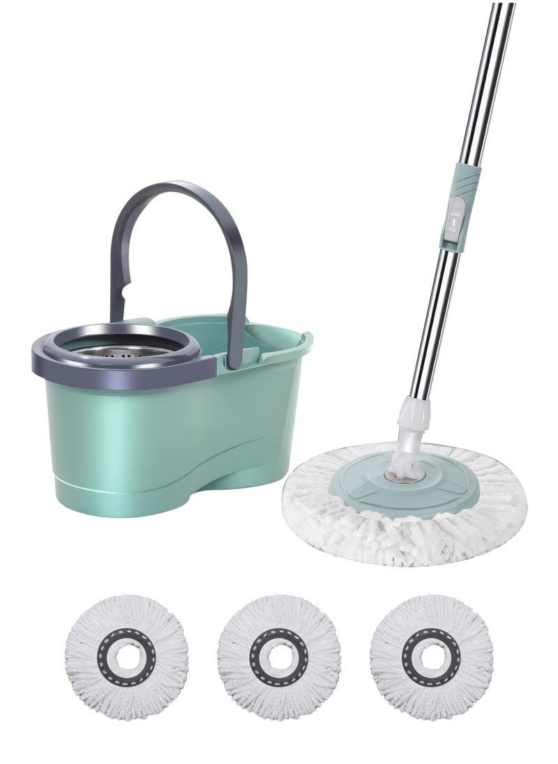 HOMESTAR 360 Degree Microfiber Spin Mop With BucketFor Floor Cleaning, Height Adjustable, 3 Extra Refills  - Image 1