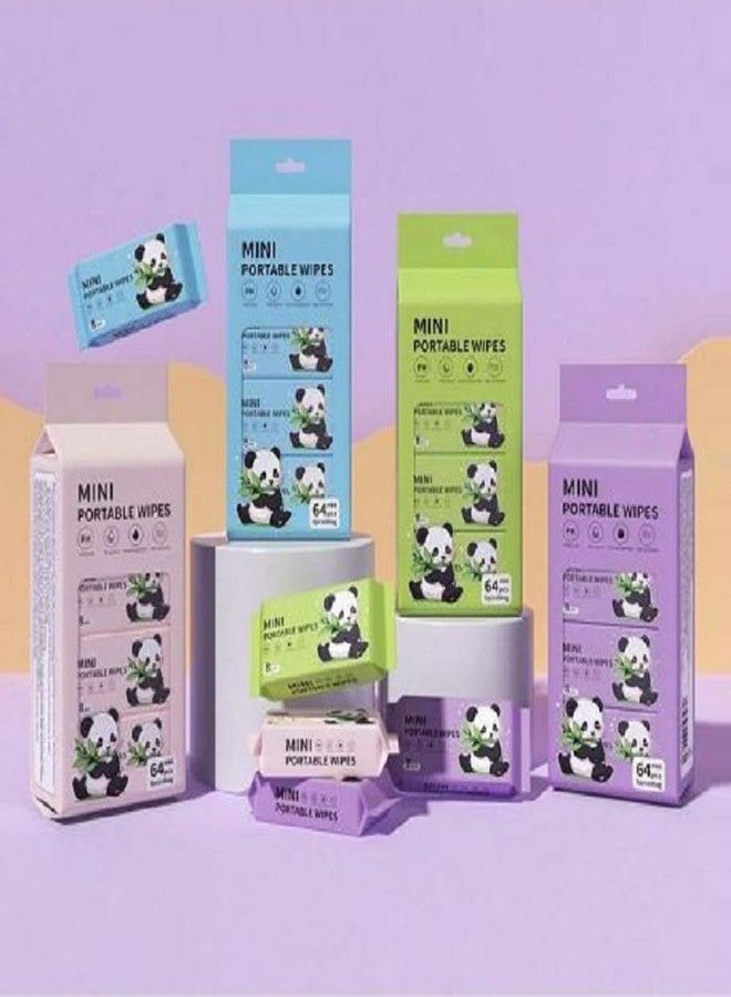 Fixily Mini Baby Wipes Disposable Portable Pocket Water Wipes Baby Skin Care Wet Tissue Travel Children Baby Hand & Face Baby Sanitizing Cleansing/Moisturising Wipes For Fresh(64 Wipes X 1 Pack) - Image 2