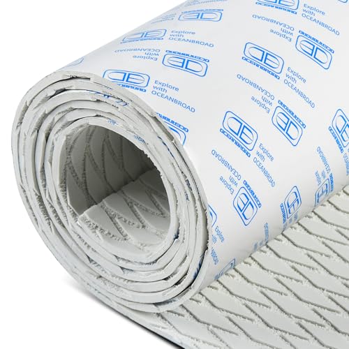 OCEANBROAD Self-Adhesive 48''x16'' Boat Flooring Non-Slip Diamond Pattern EVA Foam Marine Grip Sheet for Jon Boats Surfboard SUP Kayak Yacht, Cool Gray - Image 1