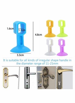 Y&D Basic Outline Door Stop Buffer Bumper Clear Rubber stopper Easy to Install Silicone Lever Handle Stopper Protect Walls Glass and Furniture from Damage Slam Stoppers pack of 10  - Image 4