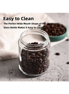Teuuea 4 PCS Glass Jars with Colorful PP Screw-on Lid, Airtight Kitchen Canisters Clear Container Organizer for Food Storage Oats Candy Cookie Spices Coffee, 500ML Each (White, Red, Green, khaki)  - Image 5