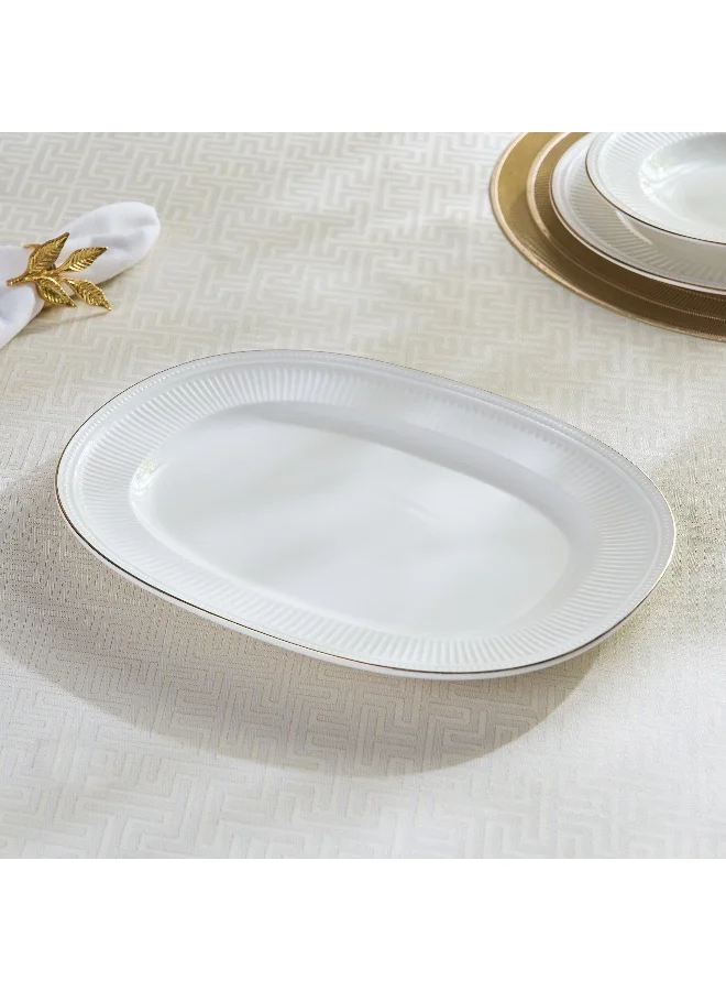 Home Box Embossed Gold Line Serving Platter - 35 cm