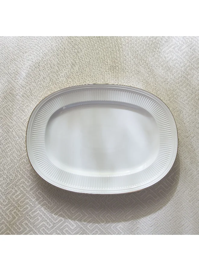 Home Box Embossed Gold Line Serving Platter - 35 cm