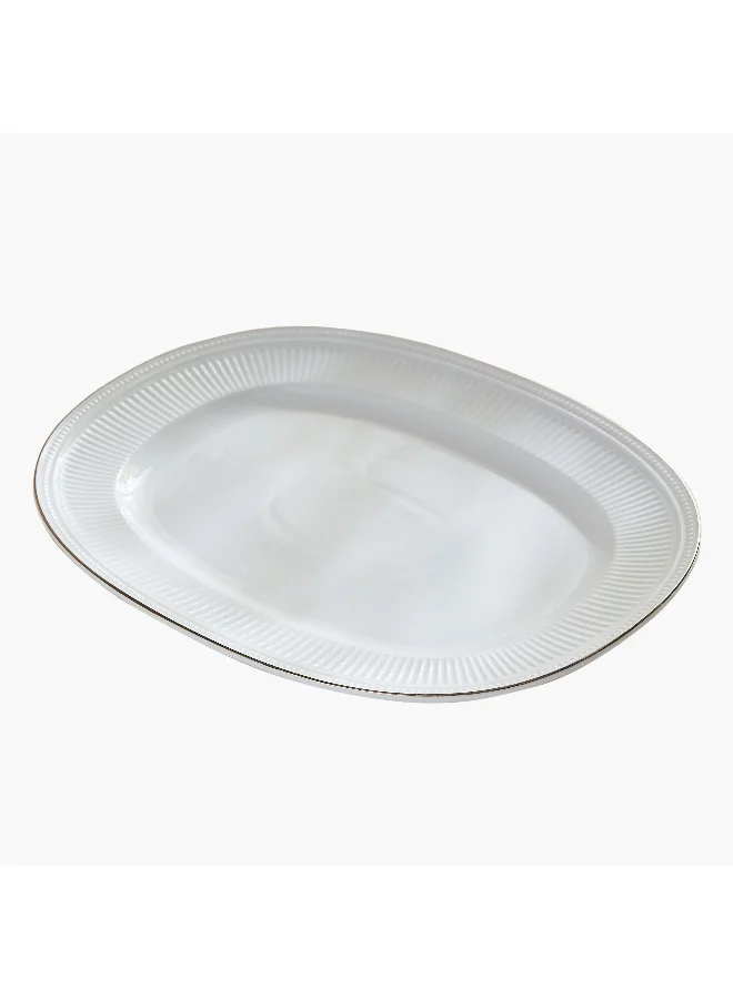 Home Box Embossed Gold Line Serving Platter - 35 cm