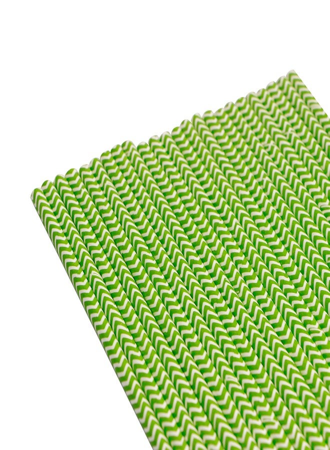 Webake Paper Straws, Webake Paper Drinking Straws, 100 Bulk 7.75 Inch Disposable Biodegradable Straws, Wave Patterned Restaurant Supplies Party Decorations, Christmas Green Striped - Image 2