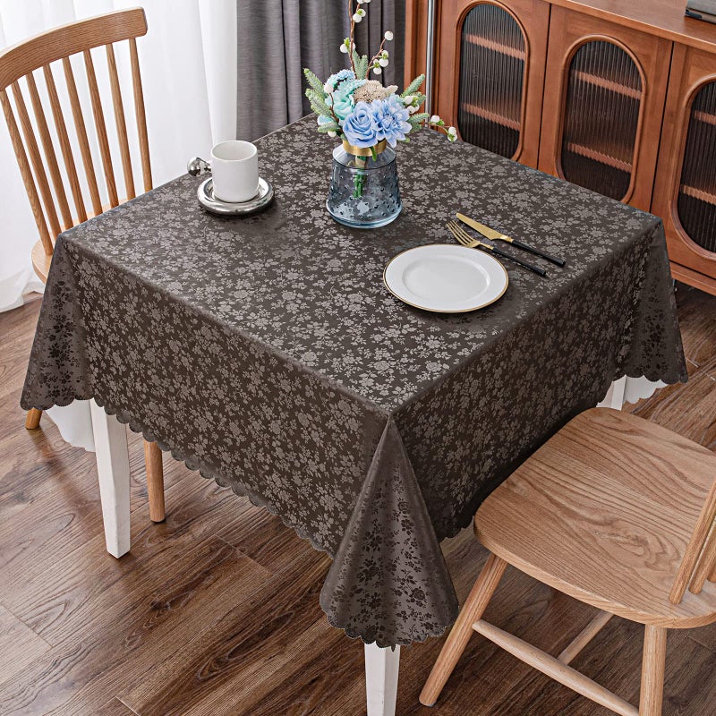 Smiry Square Table Cloth Waterproof Heavy Duty Vinyl Tablecloths Wipeable Washable Table Cover for Kitchen and Dining Room Coffee 54 X 54