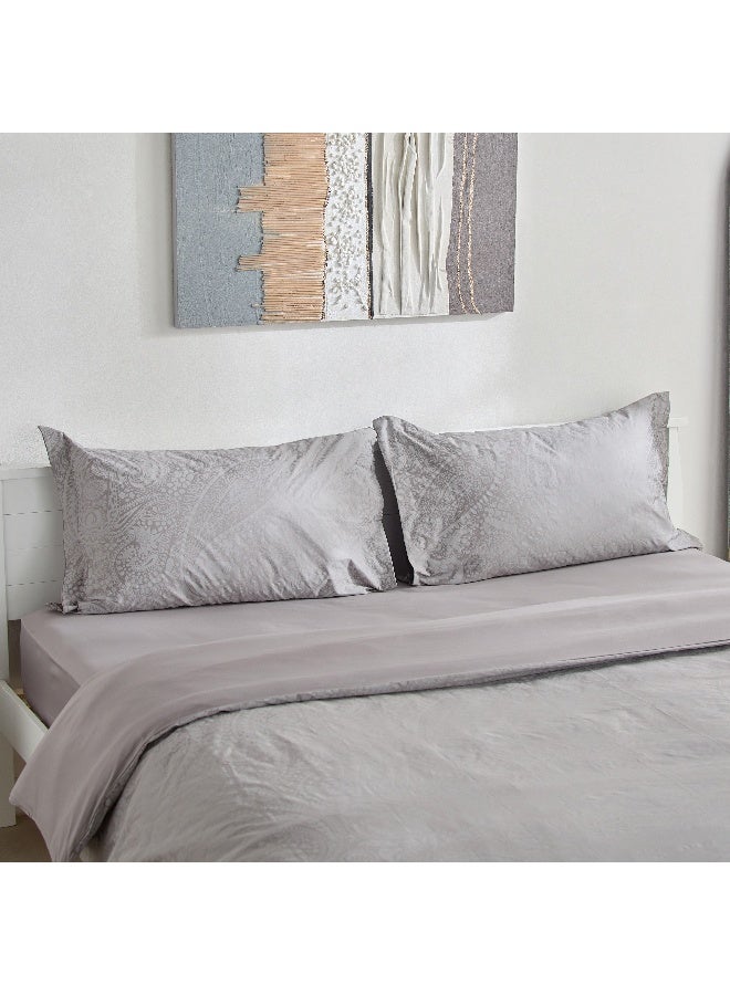 Home Box Opulent Luxe 3-Piece Khadi Print Cotton Jacquard Super King Duvet Cover Set - 220x240 cm  - Image 2