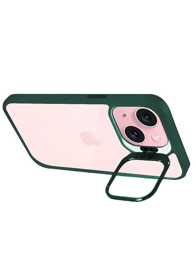 CATANES - 2 Pack iPhone 15 Plus Case Cover and Lens Protector and Screen Protector Built-in Camera Stand and Compatible with MagSafe Full Body Shockproof Case Clear Green - Image 1