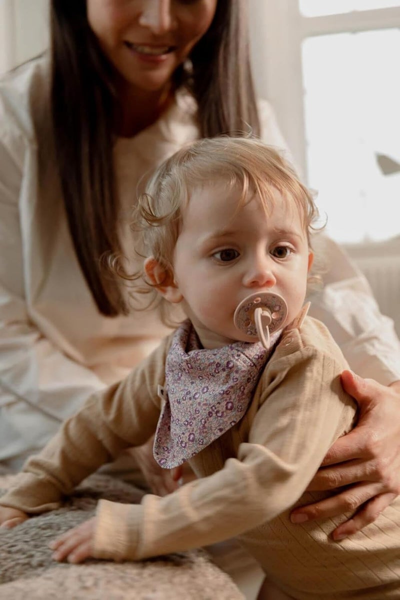 BIBS x Liberty Bandana Soft Bib in Eloise Blush - Organic Cotton Muslin for Babies - Image 3