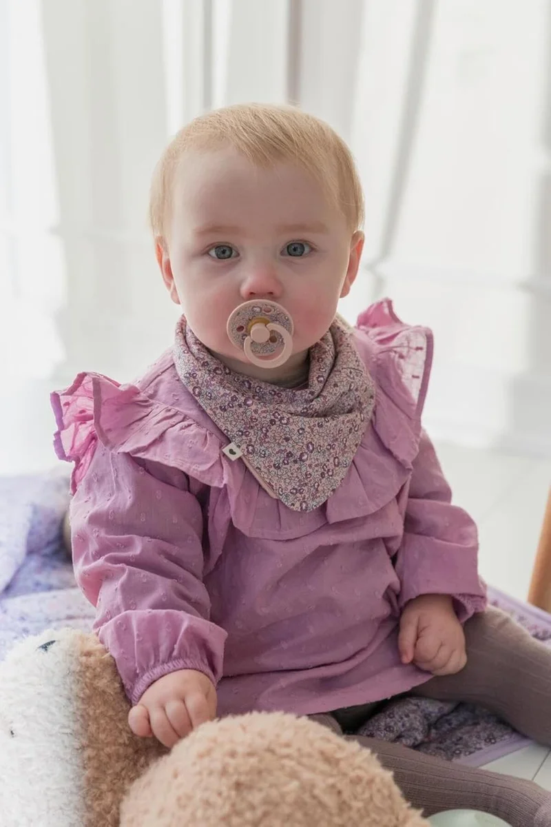 BIBS BIBS x Liberty Bandana Soft Bib in Eloise Blush - Organic Cotton Muslin for Babies