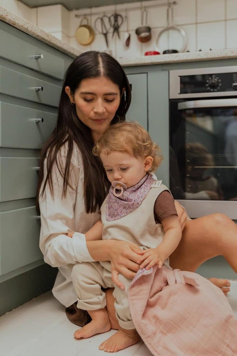BIBS x Liberty Bandana Soft Bib in Eloise Blush - Organic Cotton Muslin for Babies - Image 4