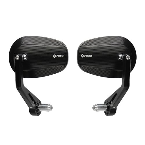 FENRIR CNC Aluminum Alloy Cafe Racer Retro Black Motorcycle Bar End Mirrors Side 22MM 7/8" Handlebar Mirror Universal Rear View For M8/M6 Standard Sport Naked Street Bike Cruiser Minimoto Scooter - Image 1