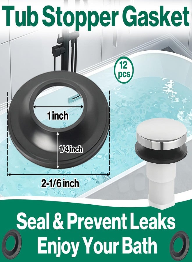 Stitokg 12-Pack Tub Stopper Gasket Universal Fit for Tip Toe - High Elastic Rubber Seal, Prevents Leaks, Easy Install for Bath Drain Assemblies - Image 2