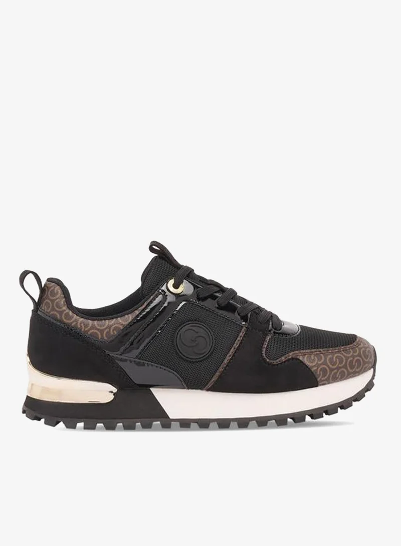 Women Monogram Print Lace-Up Ankle Sneakers