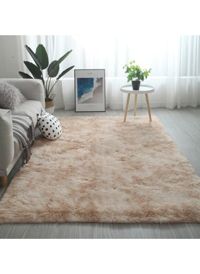 GGEROU - Area Rugs Living Room Super Fluffy Soft Touch Rug Thickened Washable Bottom Anti-Skid Large Area Rugs Indoor Modern Home Decor Floor Carper Camel - Image 1